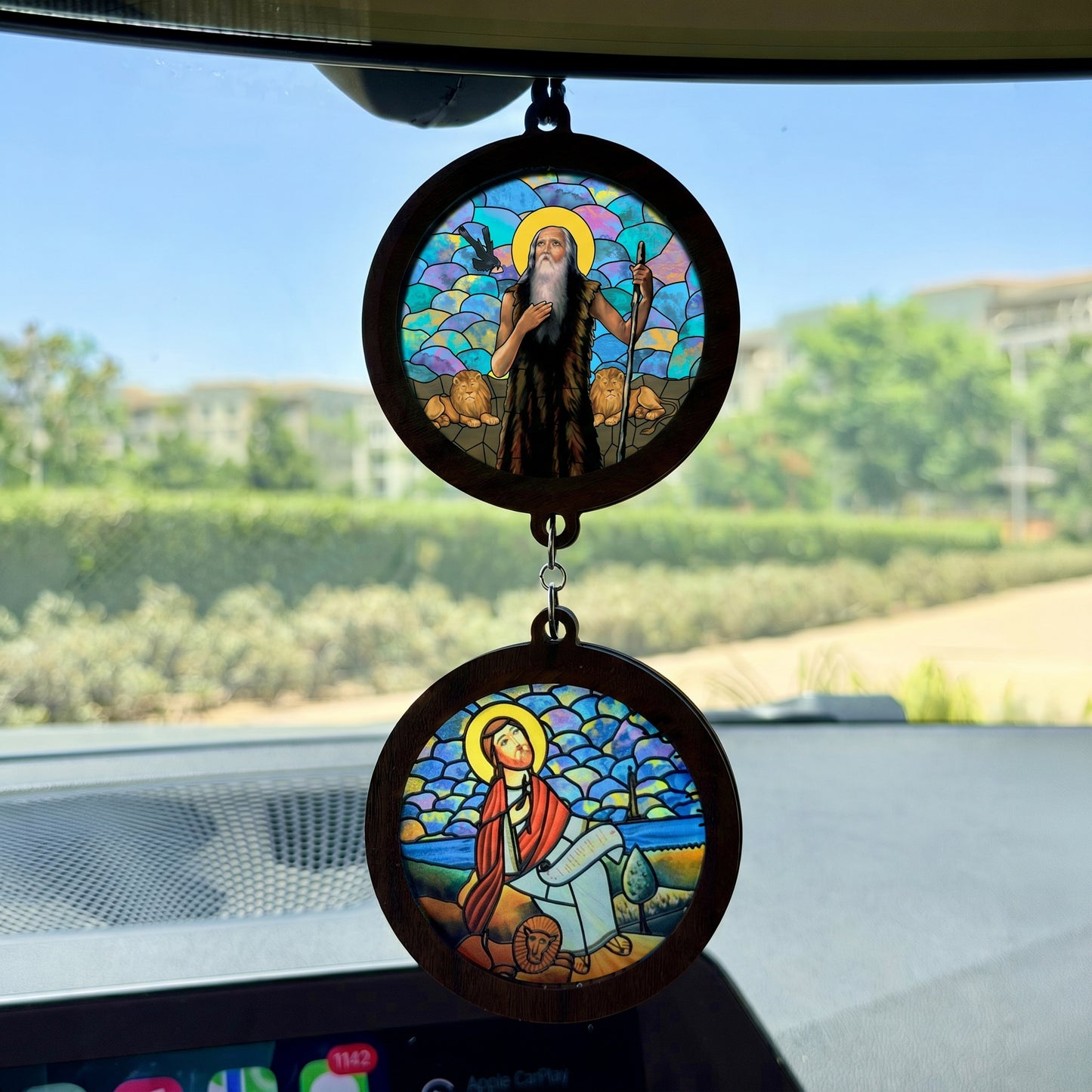 Double Icon Car Pendant