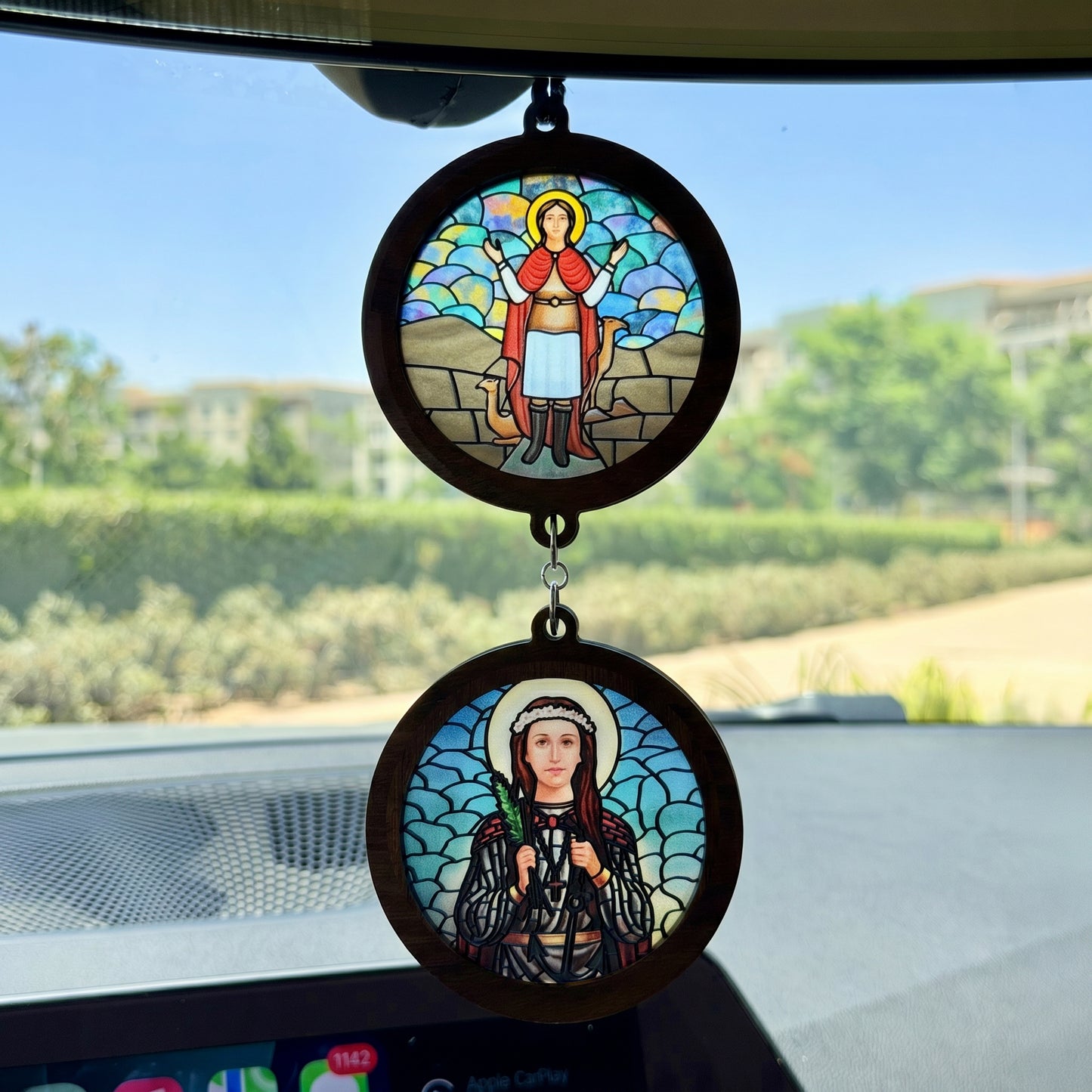 Double Icon Car Pendant
