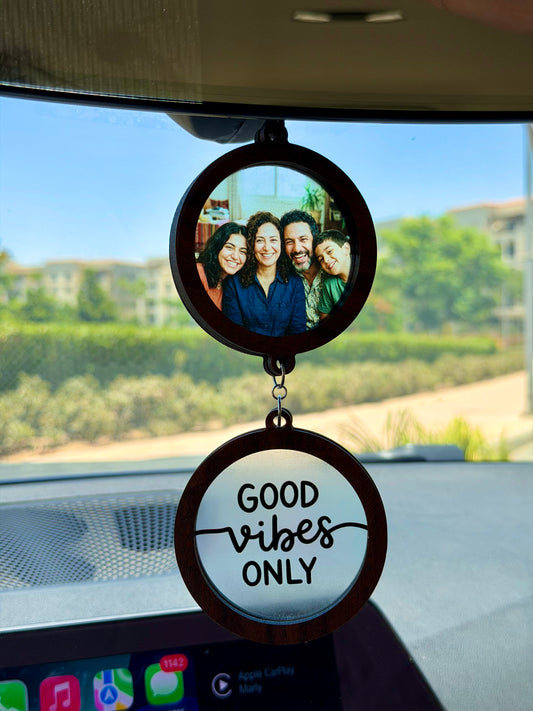 (Customizable) Photo & Text Car Pendant