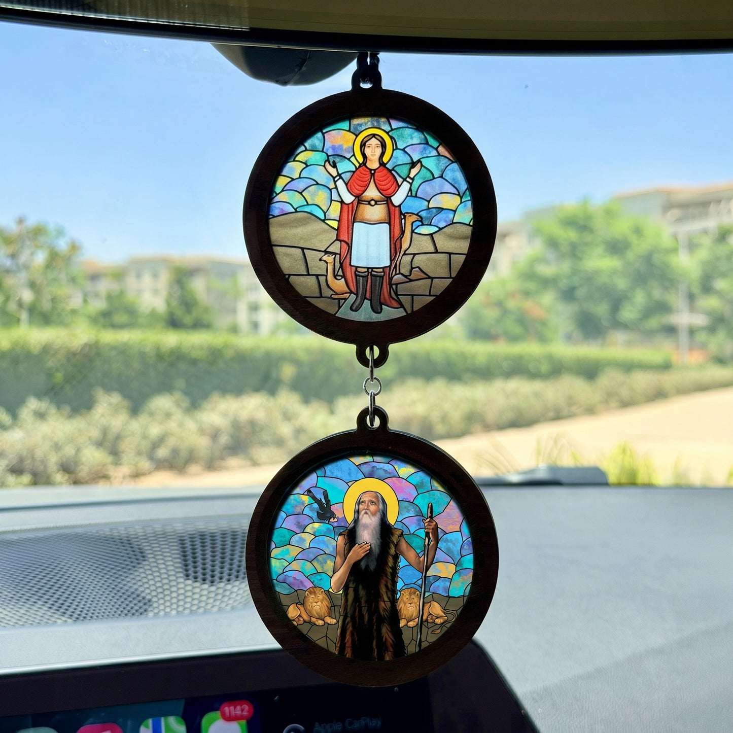 Double Icon Car Pendant