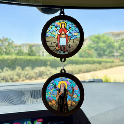 Double Icon Car Pendant