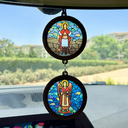 Double Icon Car Pendant