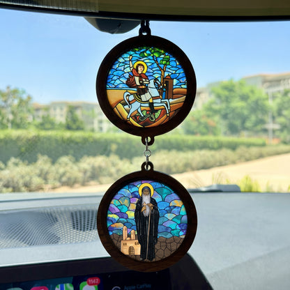 Double Icon Car Pendant