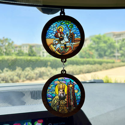 Double Icon Car Pendant
