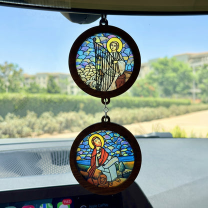 Double Icon Car Pendant