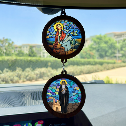Double Icon Car Pendant