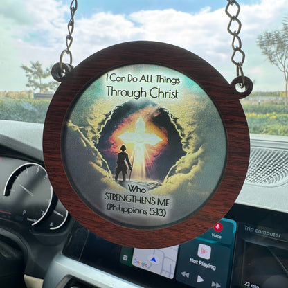 I Can do All Things through Christ, who Strengthens Me - Car Pendant