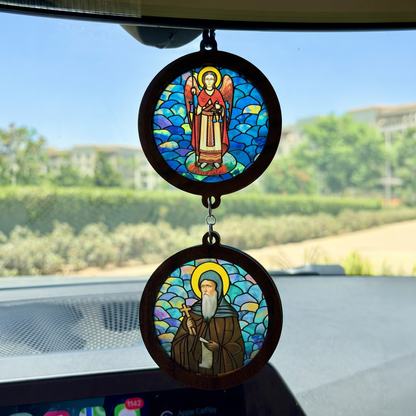 Double Icon Car Pendant