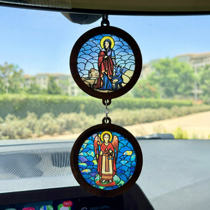 Double Icon Car Pendant