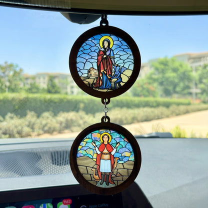 Double Icon Car Pendant