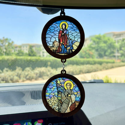 Double Icon Car Pendant