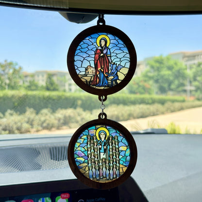 Double Icon Car Pendant