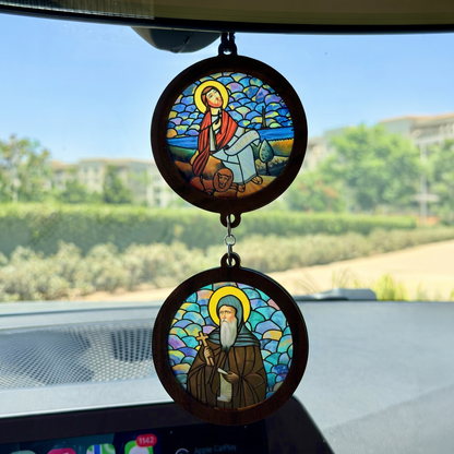 Double Icon Car Pendant