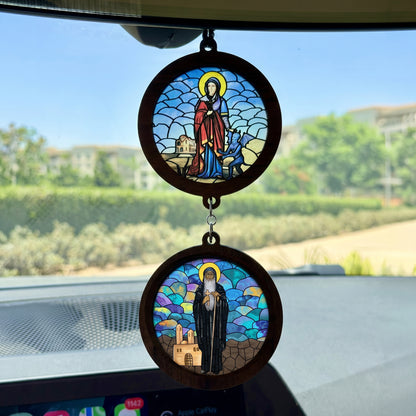 Double Icon Car Pendant