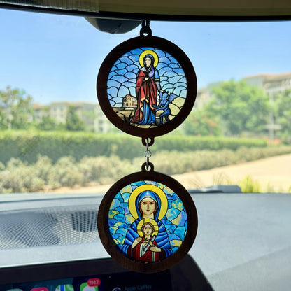 Double Icon Car Pendant