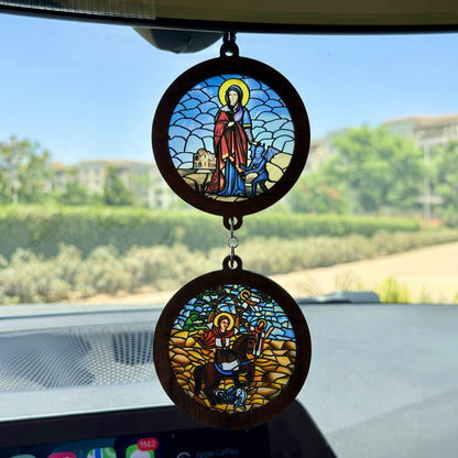 Double Icon Car Pendant