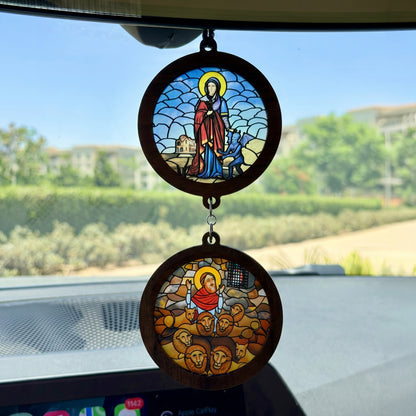 Double Icon Car Pendant