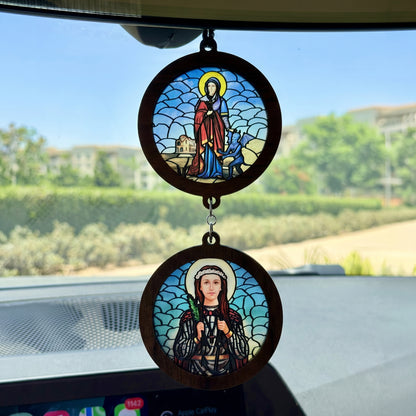 Double Icon Car Pendant