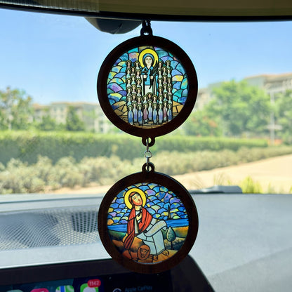 Double Icon Car Pendant