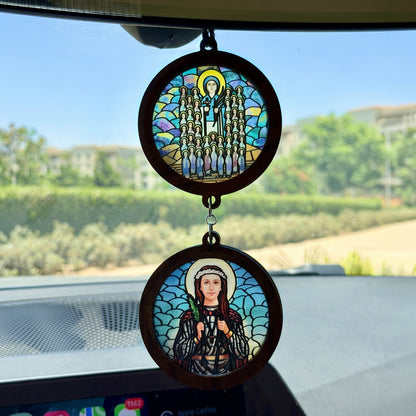 Double Icon Car Pendant