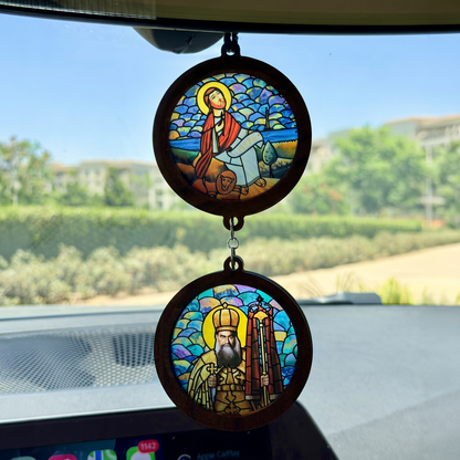Double Icon Car Pendant