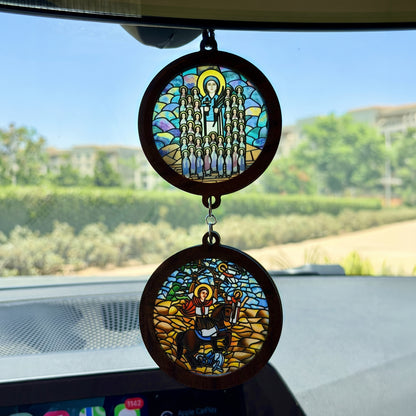 Double Icon Car Pendant