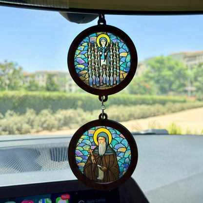 Double Icon Car Pendant