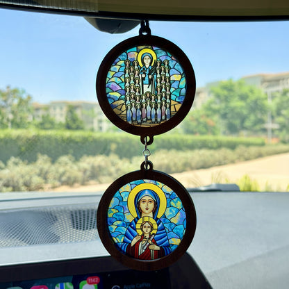 Double Icon Car Pendant