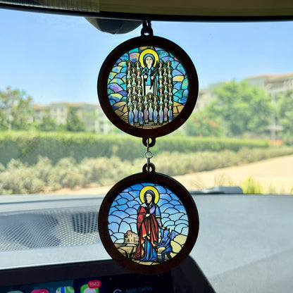 Double Icon Car Pendant
