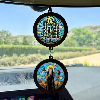 Double Icon Car Pendant