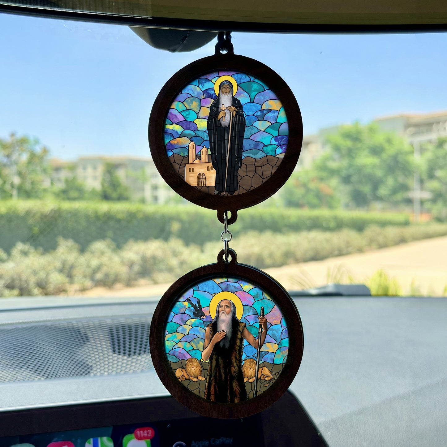 Double Icon Car Pendant