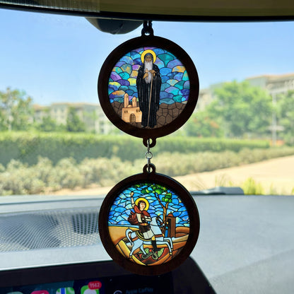 Double Icon Car Pendant