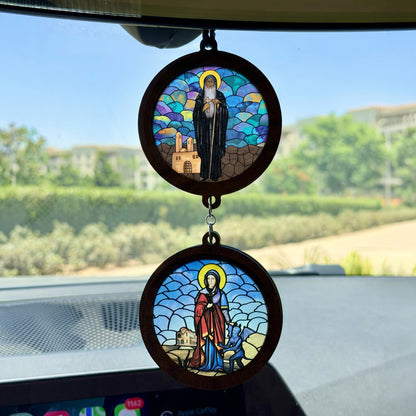 Double Icon Car Pendant