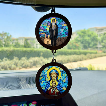 Double Icon Car Pendant