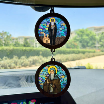 Double Icon Car Pendant