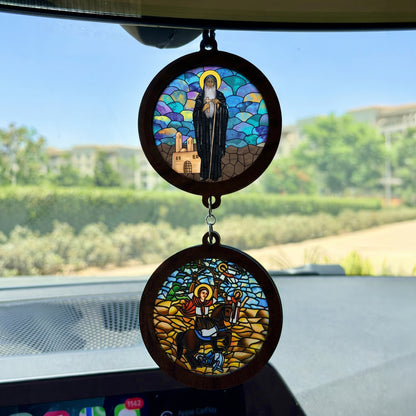 Double Icon Car Pendant