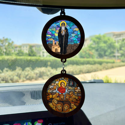Double Icon Car Pendant