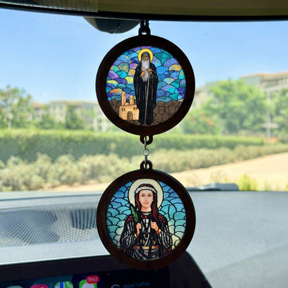 Double Icon Car Pendant