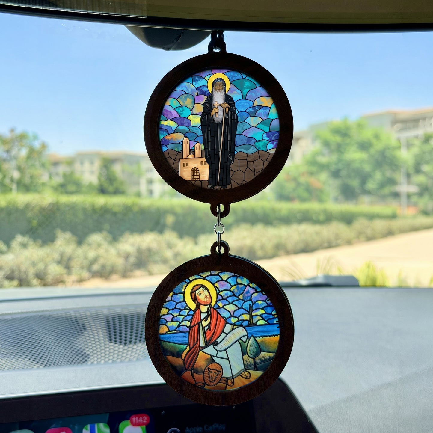 Double Icon Car Pendant