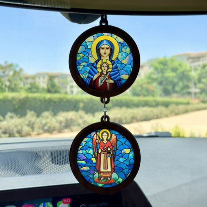 Double Icon Car Pendant