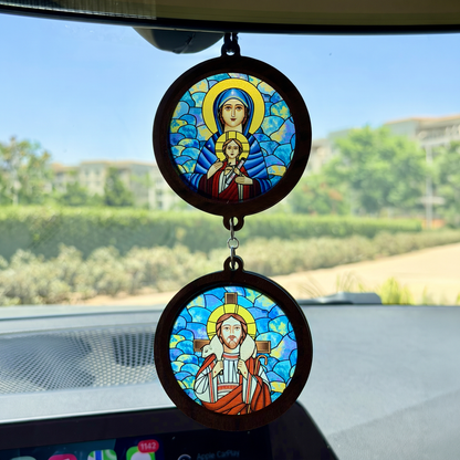 Double Icon Car Pendant