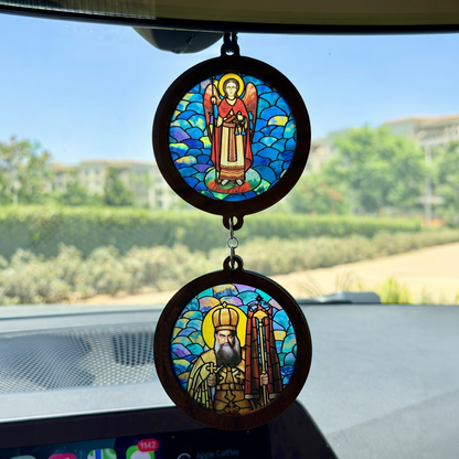 Double Icon Car Pendant