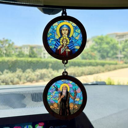 Double Icon Car Pendant