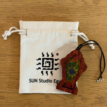 (Customizable) Ramadan Lantern (Fanous) - Green & Red Pattern - Embossed Car Pendant