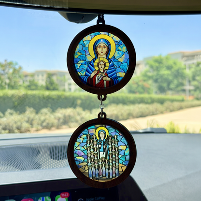 Double Icon Car Pendant