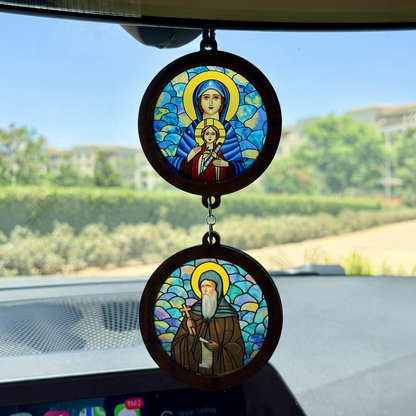 Double Icon Car Pendant