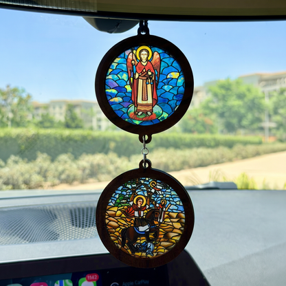 Double Icon Car Pendant