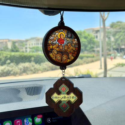 Choose an Icon & (لا تخف لأني معك) Iota Cross Car Pendant