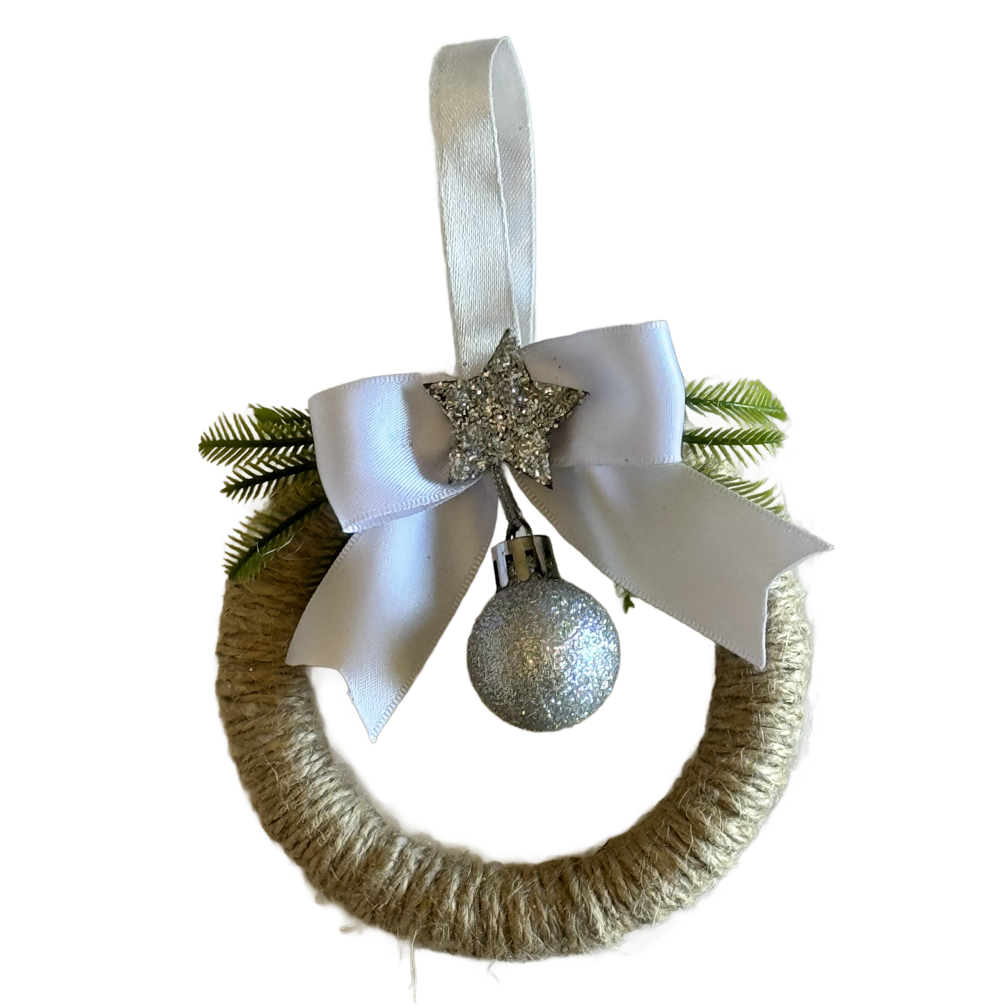 Handmade Beige Christmas Tree Ornament - Wreath - Ball