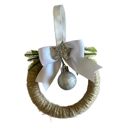 Handmade Beige Christmas Tree Ornament - Wreath - Ball